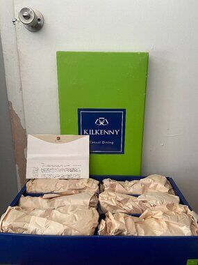 NEW Kilkenny Ireland APOLLO LEAF 240cc Crystal Wine Glasses Etched Set Of 6